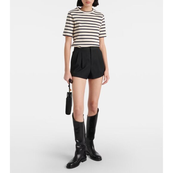 JIL SANDER Mariniere Ivory Black Striped Cotton Jersey T-Shirt, Size S - Picture 1 of 15